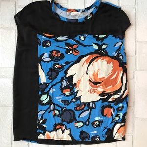 Floral print half wrap tee